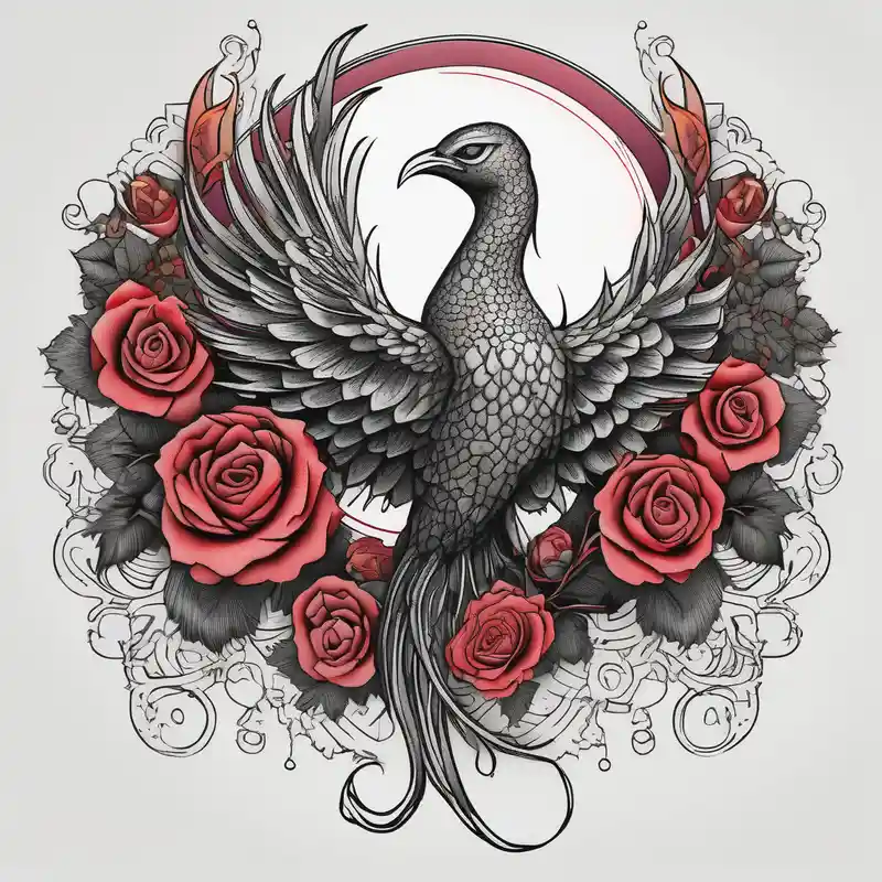 dotwork style Fenix Old School Tattoo Ideas in 2025 & free generation about Fenix con rosas y la luna fenix old school and Fenix con rosas y la luna fenix old school